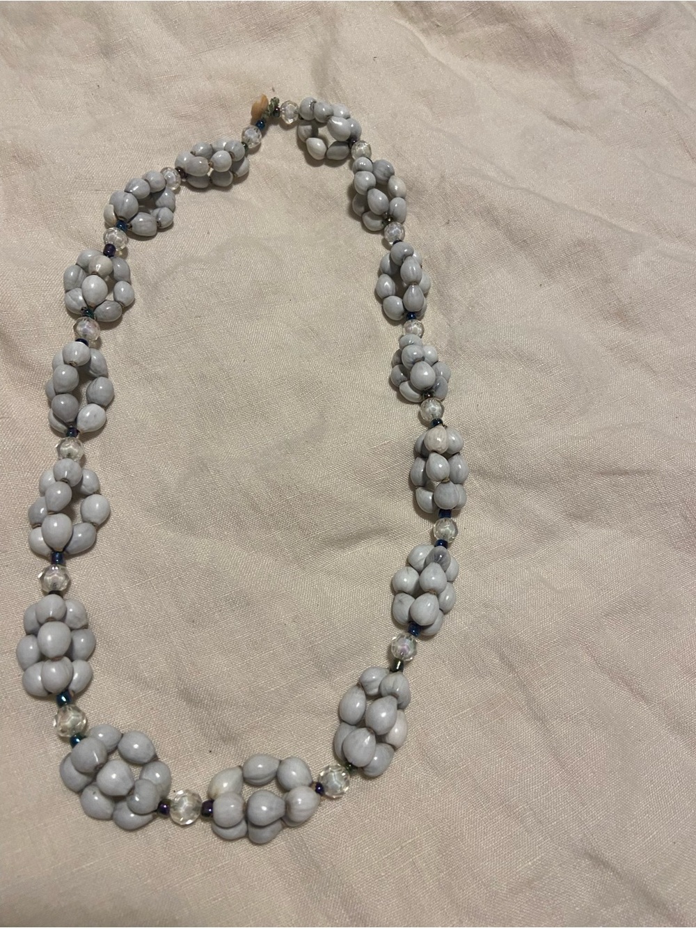 Classic Cluster Job’s tears Necklace in Light Gray